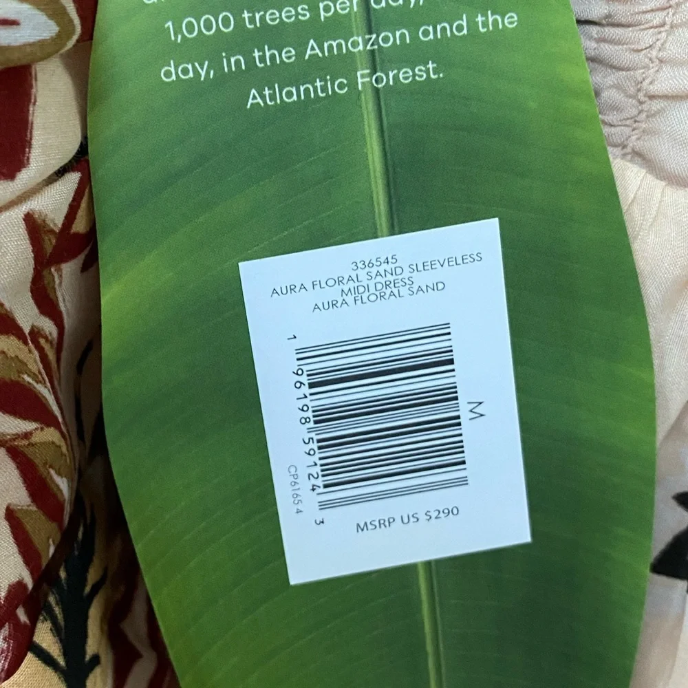 FARM Rio Aura Floral Sand Sleeveless Midi Dress - Picture 8 of 11